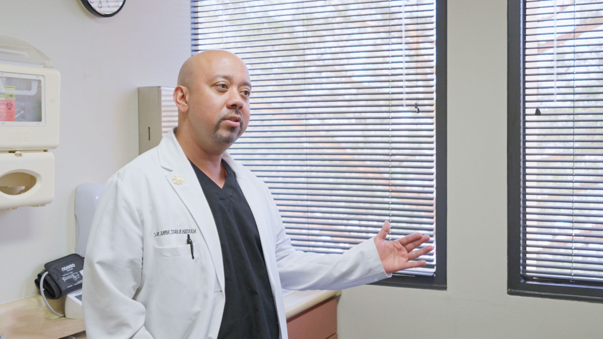 Physician giving presentation