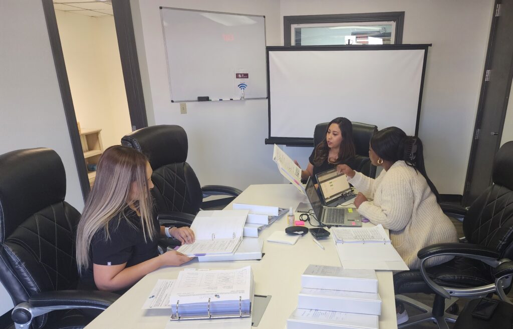 Healthcare professionals in discussion